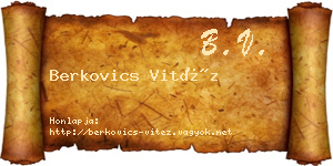 Berkovics Vitéz névjegykártya